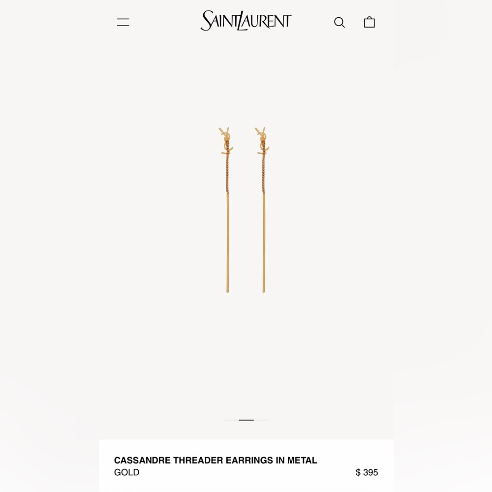Cassandre threader YSL gold earrings